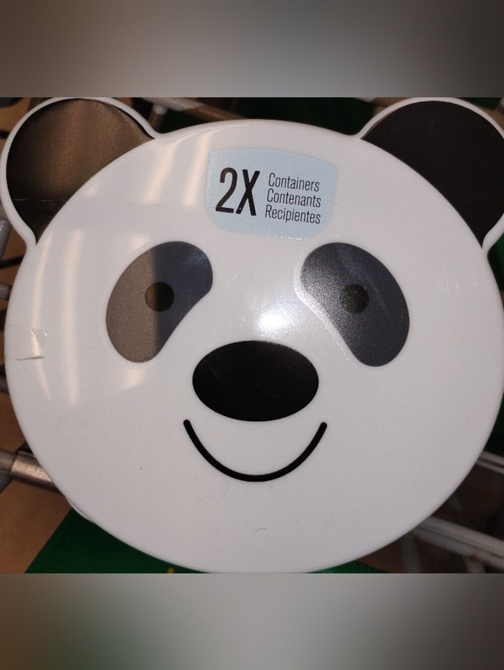 Panda Face Snack Container - White & Black